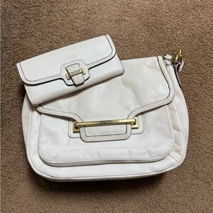 Coach Cream Leather Shoulder Bag and Wallet
